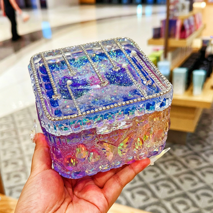 Handmade Diamond Large Square Flip-Top Storage Box Resin Mold