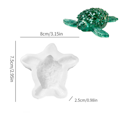 Crystal Cluster Diamond Turtle Figurine Resin Mold