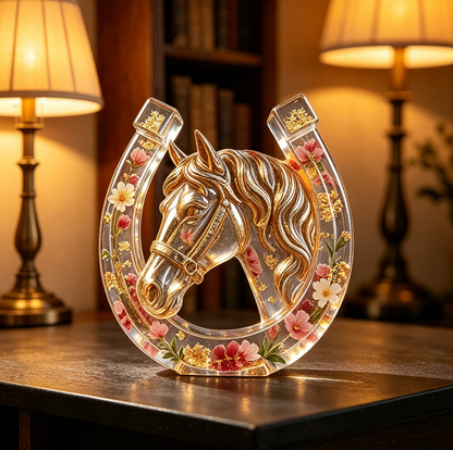 2-in-1 Horseshoe Cowboy Hat Horse Figurine Resin Mold