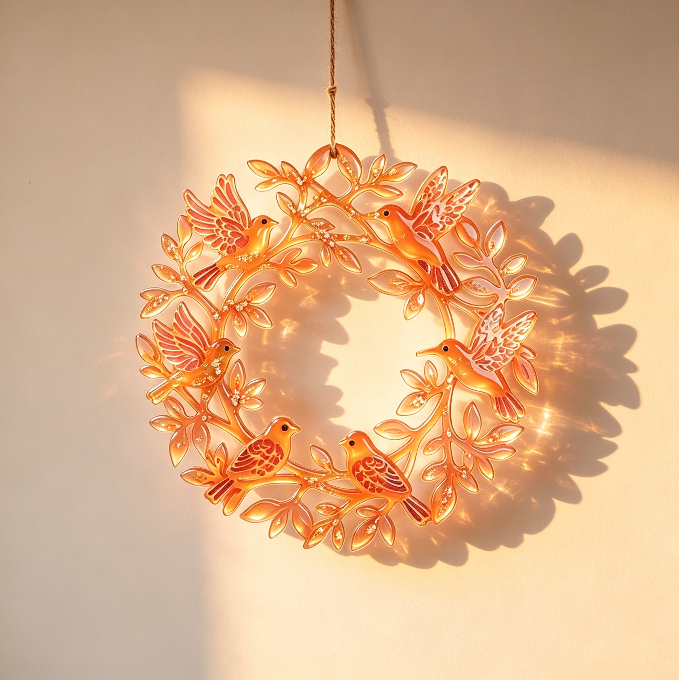 Bird Wreath Suncatcher Wall Hanging Resin Mold