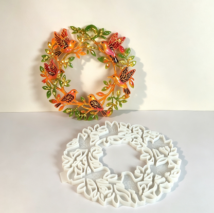 Bird Wreath Suncatcher Wall Hanging Resin Mold