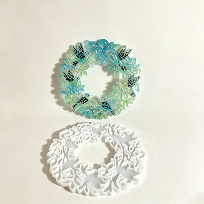 Bird Wreath Suncatcher Wall Hanging Resin Mold