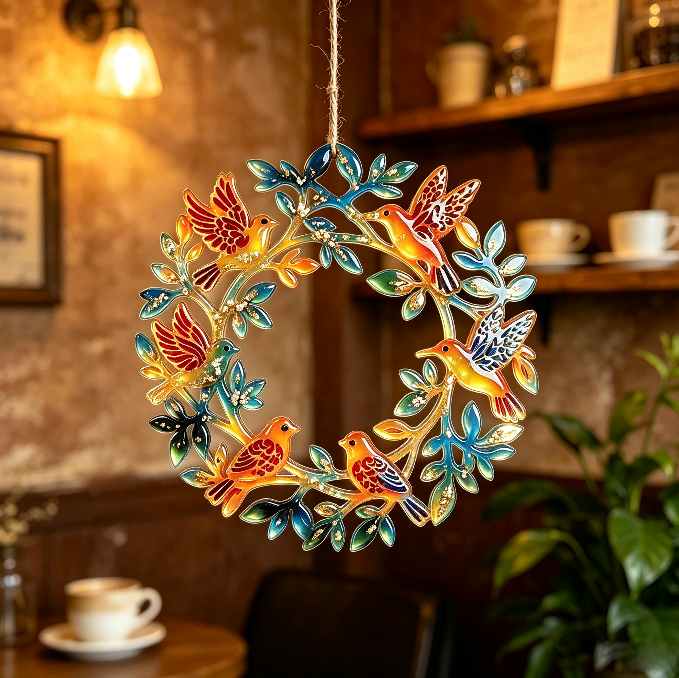 Bird Wreath Suncatcher Wall Hanging Resin Mold