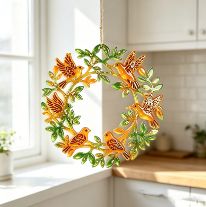 Bird Wreath Suncatcher Wall Hanging Resin Mold