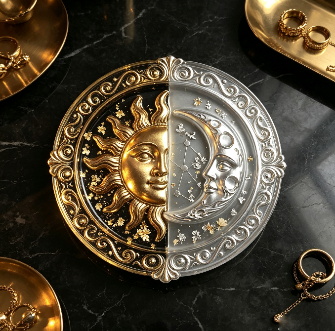 Sun & Moon Dish Storage Resin Mold