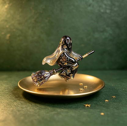 Flying Ghost on Broom Figurine Resin Mold