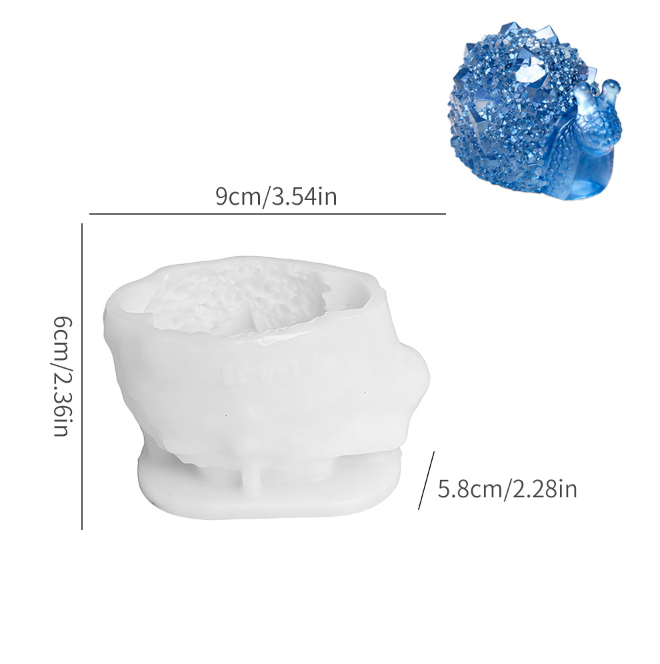 Crystal Cluster Snail Figurine Resin Mold