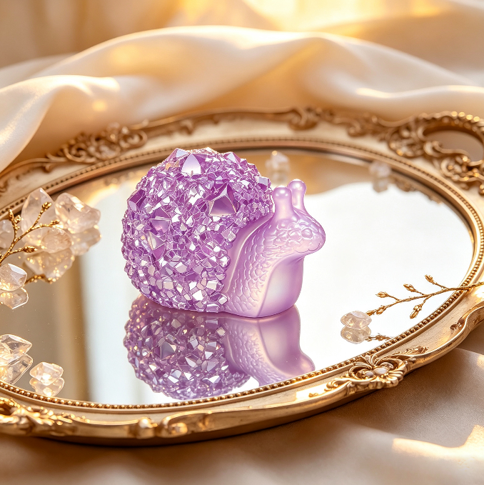 Crystal Cluster Snail Figurine Resin Mold