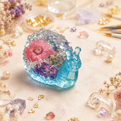 Crystal Cluster Snail Figurine Resin Mold