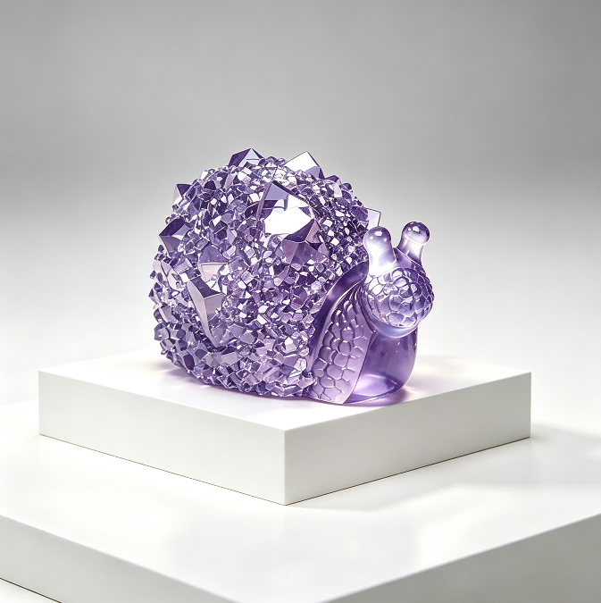 Crystal Cluster Snail Figurine Resin Mold