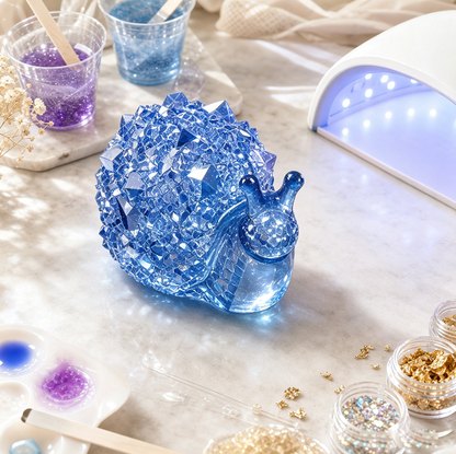 Crystal Cluster Snail Figurine Resin Mold
