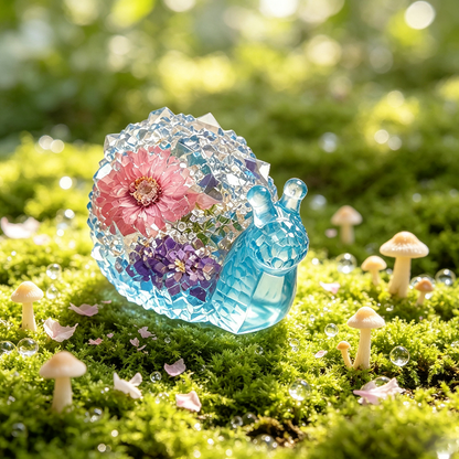 Crystal Cluster Snail Figurine Resin Mold