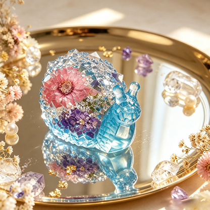 Crystal Cluster Snail Figurine Resin Mold
