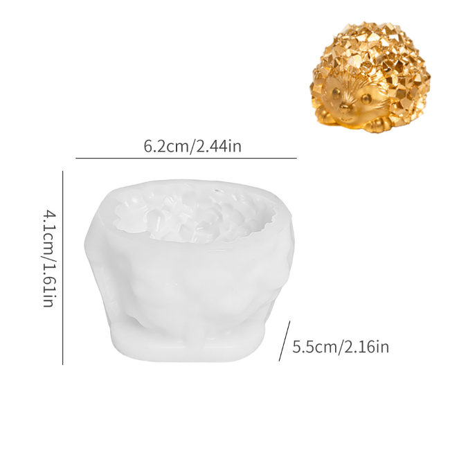 Crystal Cluster Hedgehog Figurine Resin Mold