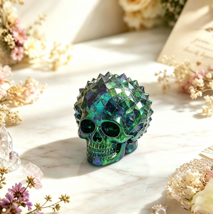 Crystal Cluster Diamond Skull Figurine Resin Mold