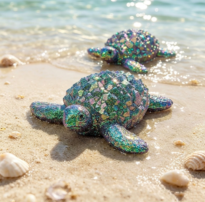 Crystal Cluster Diamond Turtle Figurine Resin Mold