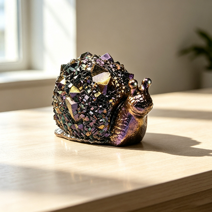 Crystal Cluster Snail Figurine Resin Mold