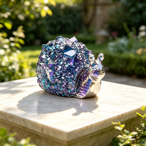 Crystal Cluster Snail Figurine Resin Mold