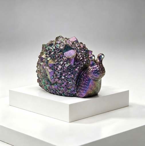Crystal Cluster Snail Figurine Resin Mold