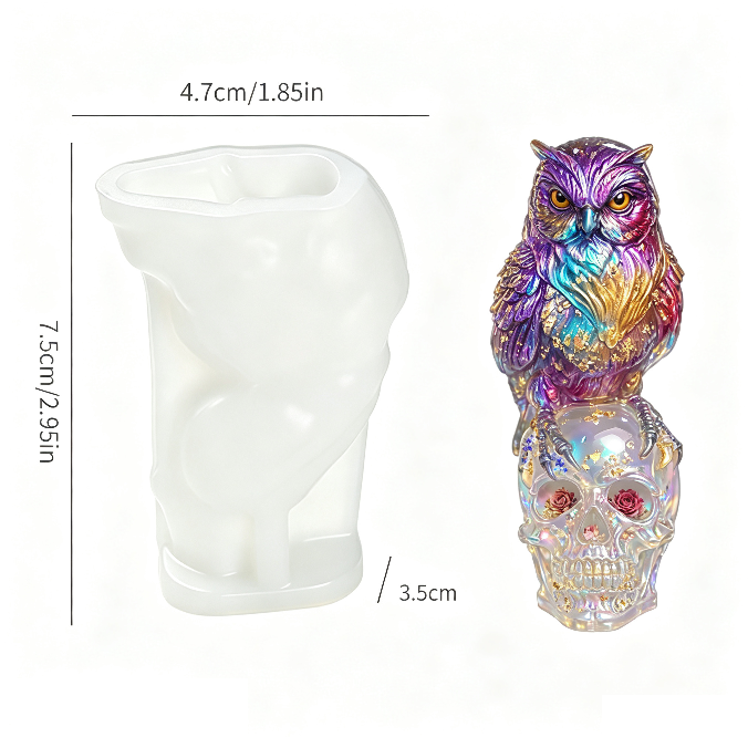 Owl Skull Figurine Resin Mold