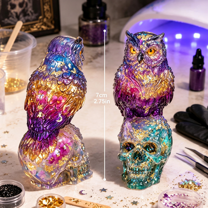 Owl Skull Figurine Resin Mold
