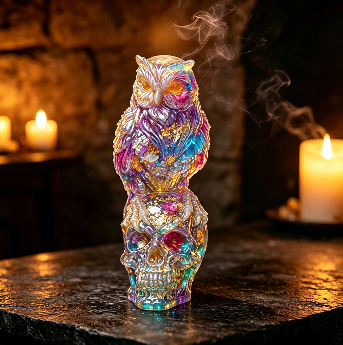 Owl Skull Figurine Resin Mold