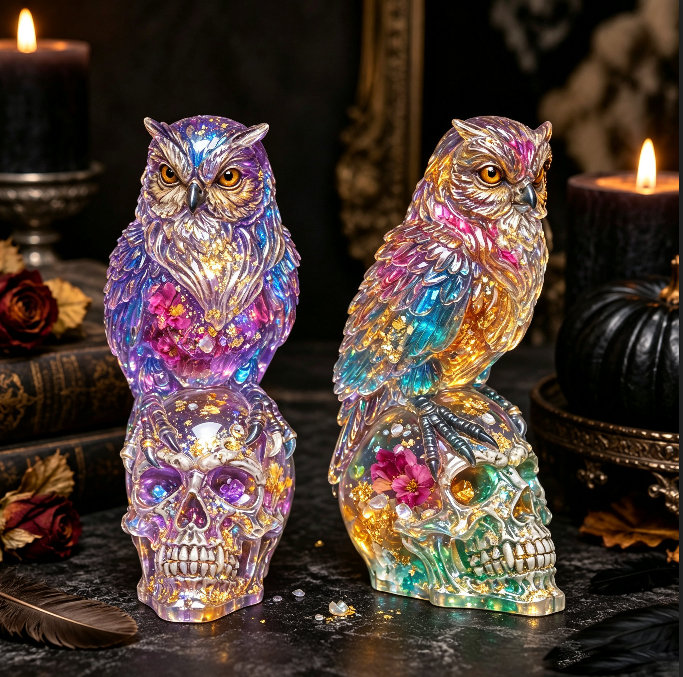 Owl Skull Figurine Resin Mold