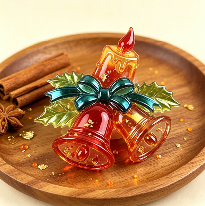 Molde de resina para colgar campanas navideñas 