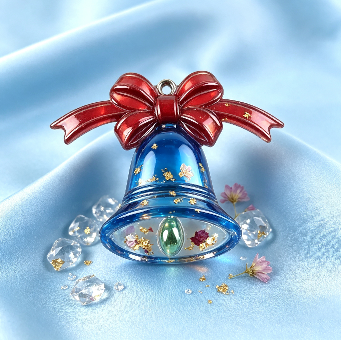 Molde de resina para colgar campanas navideñas 
