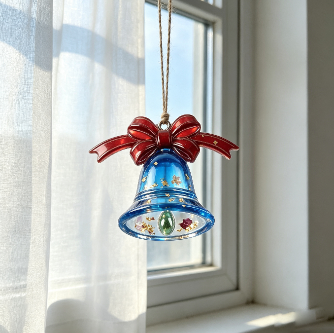 Molde de resina para colgar campanas navideñas 