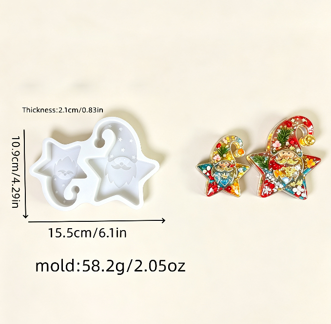 Star Santa Claus Ornament Resin Mold