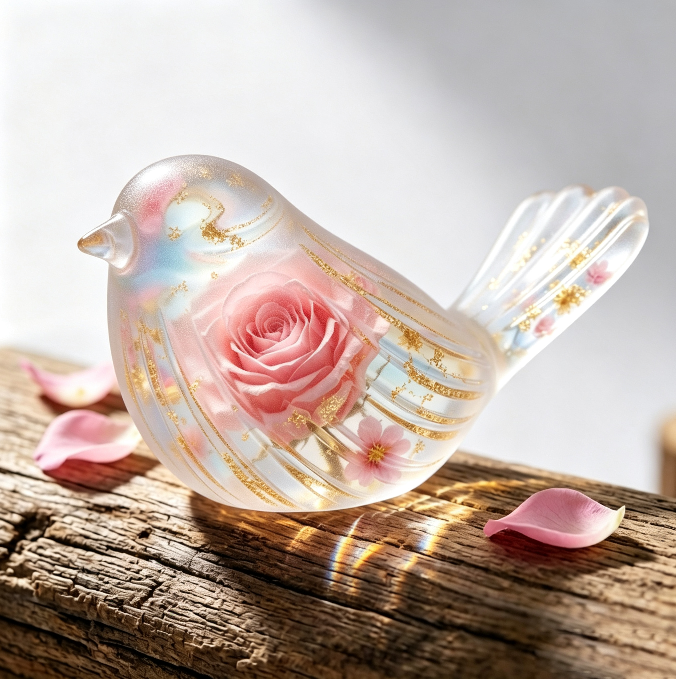 Striped Bird Figurine Resin Mold