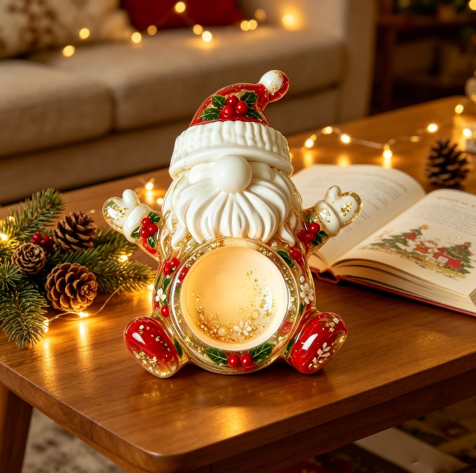 Santa Claus Candle Holder Figurine Resin Mold