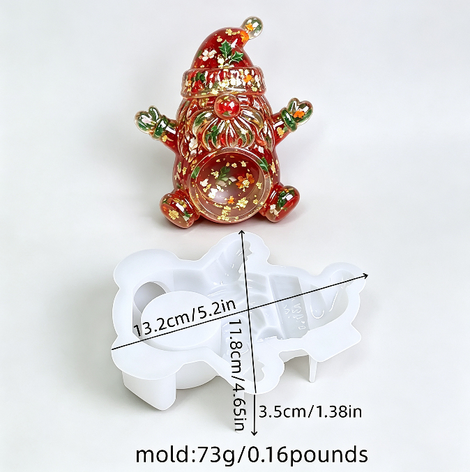 Santa Claus Candle Holder Figurine Resin Mold