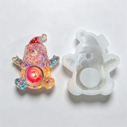 Santa Claus Candle Holder Figurine Resin Mold