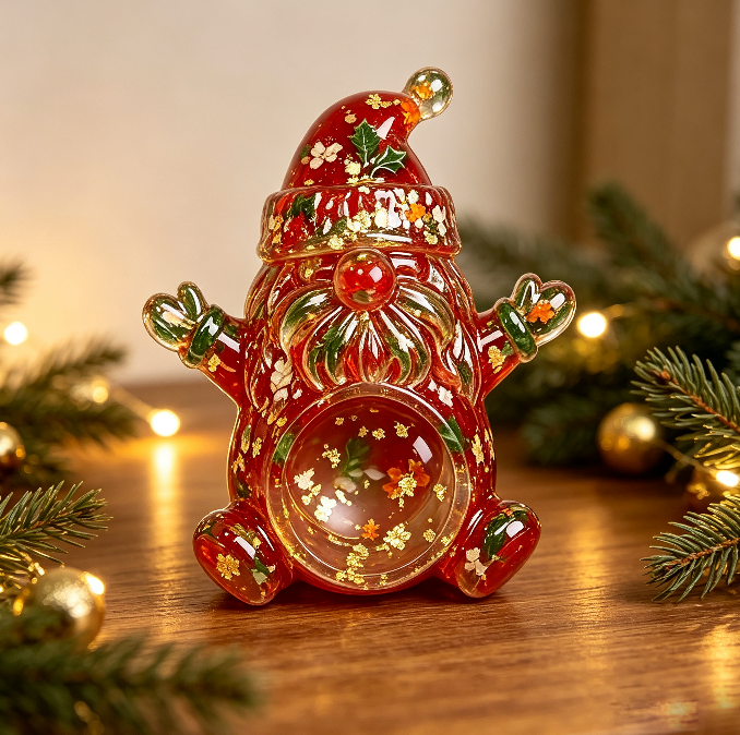 Santa Claus Candle Holder Figurine Resin Mold