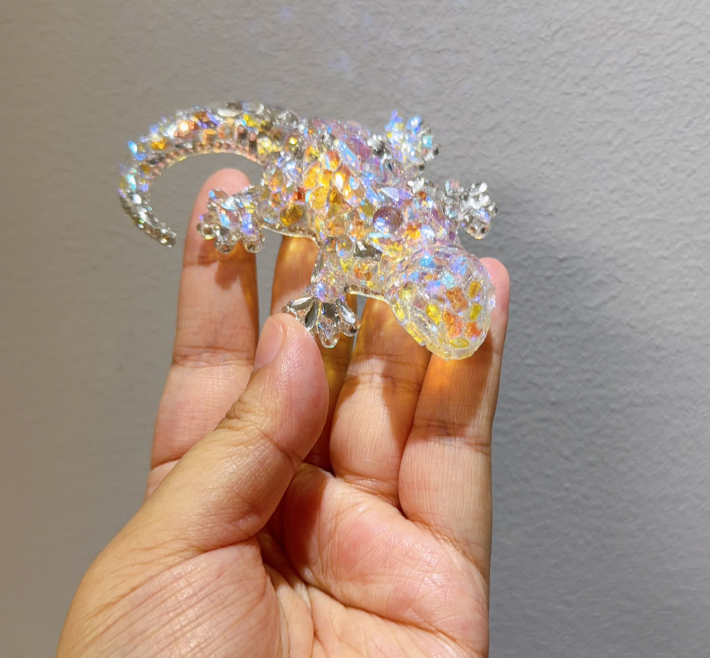 Handmade Diamond Lizard Figurine Resin Mold