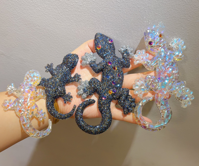 Handmade Diamond Lizard Figurine Resin Mold
