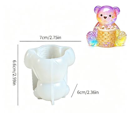 4PCS Mini Bear Vase Resin Mold Set