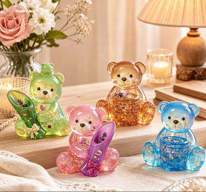 4PCS Mini Bear Vase Resin Mold Set