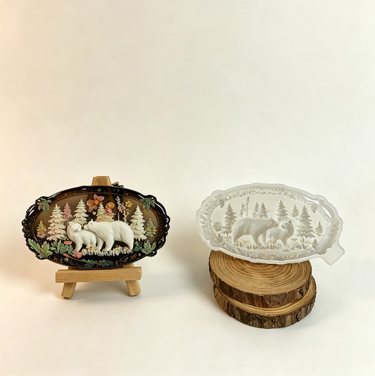 Forest Bear Wall Hanging Decoration Resin Mold
