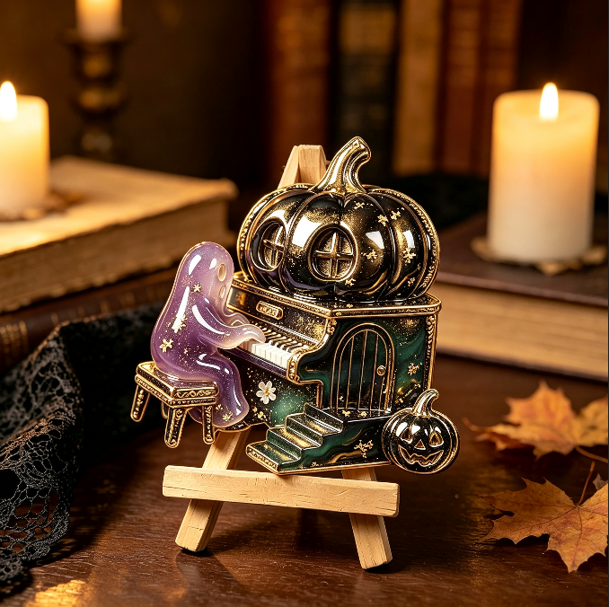 Ghost Playing Piano Figurine Resin Mold