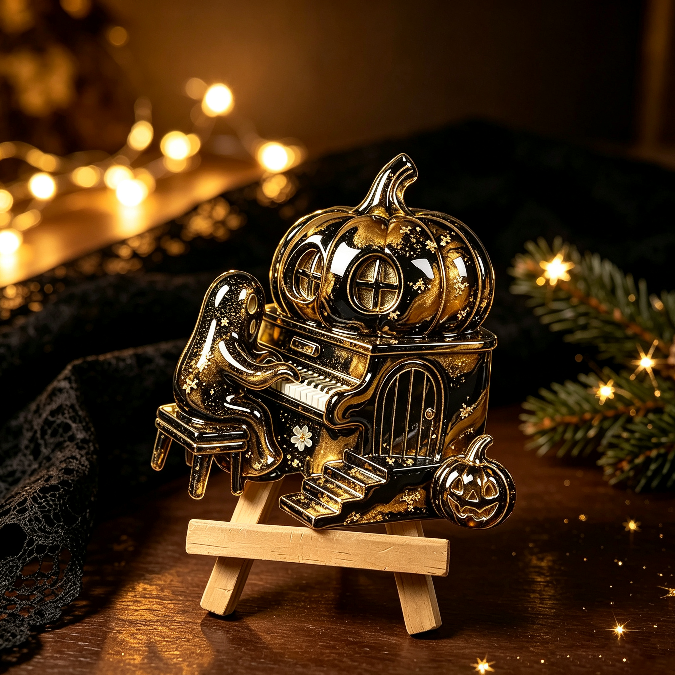 Ghost Playing Piano Figurine Resin Mold