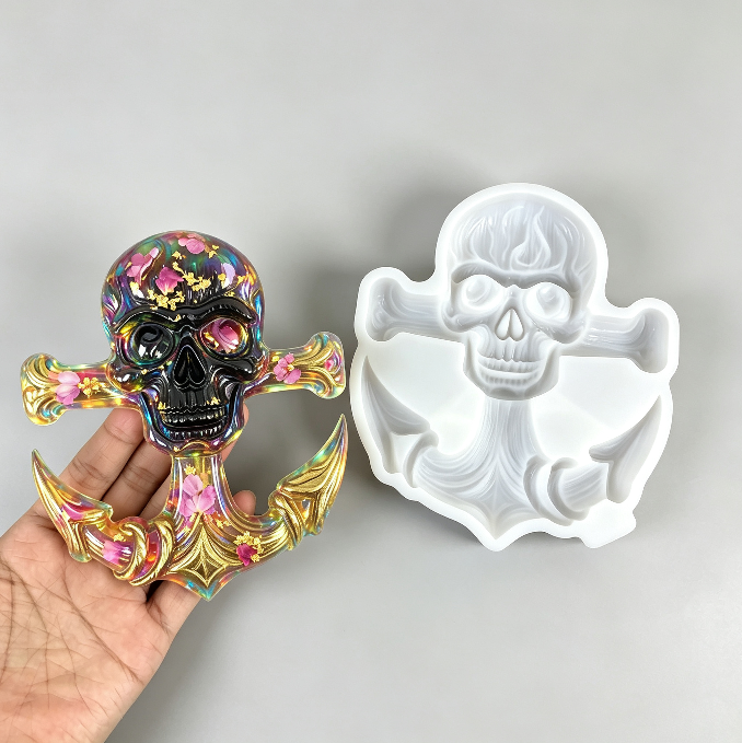 Anchor Skull Decorative Figurine Resin Mold