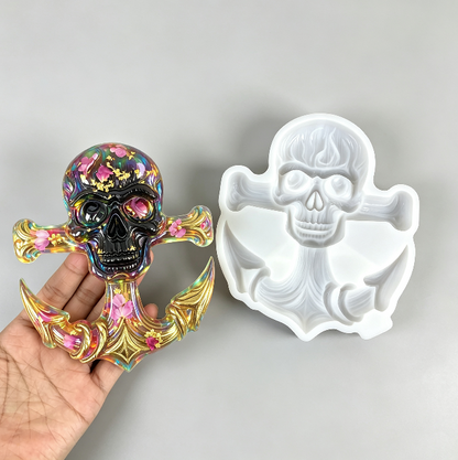 Anchor Skull Decorative Figurine Resin Mold
