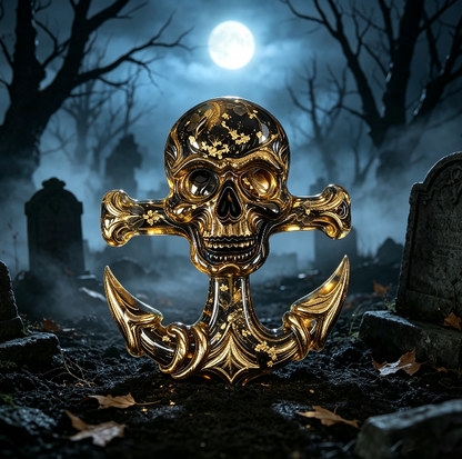 Anchor Skull Decorative Figurine Resin Mold
