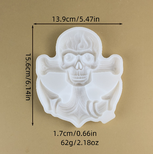 Anchor Skull Decorative Figurine Resin Mold