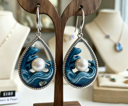 [VIP EXCLUSIVE] Handmade Teardrop Wave Pearl Earring & Jewelry Resin Mold