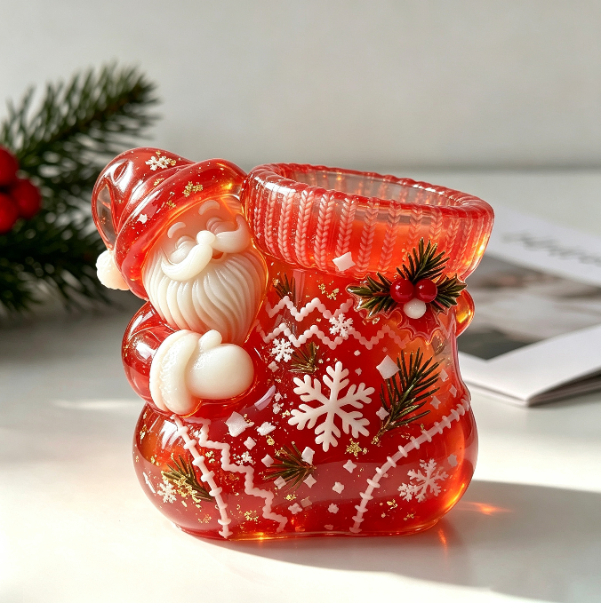 Santa Claus Stocking Storage Figurine Resin Mold