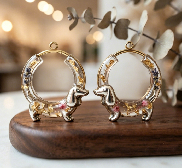 [VIP EXCLUSIVE] Handmade Cute Dachshund Earrings Jewelry Resin Mold